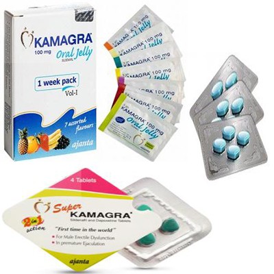 3 strips Kamagra, 2 pakjes Kamagra Oral Jelly en 2 strips Super Kamagra